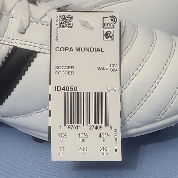 Adidas Copa Mundial Soccer Cleats Mens 11 White Leather Made In Germany ID4050 main image 4